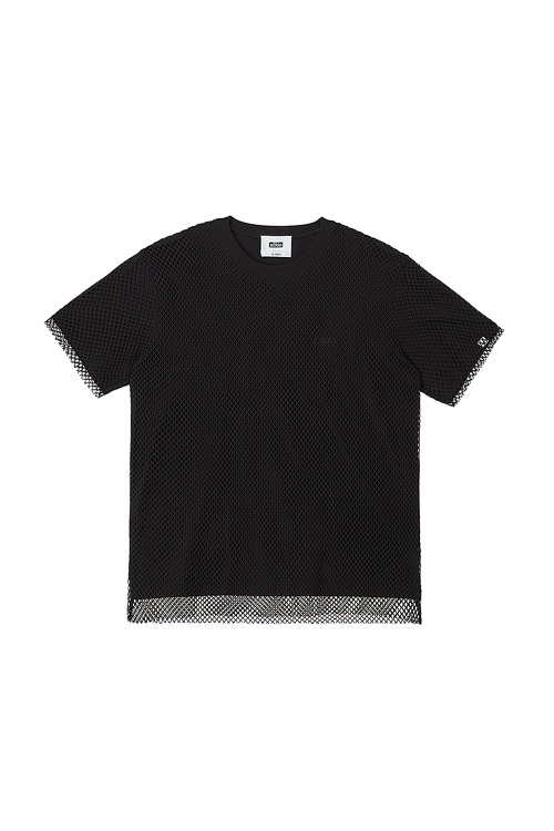 Mesh Layered Overfit T-Shirt_Black