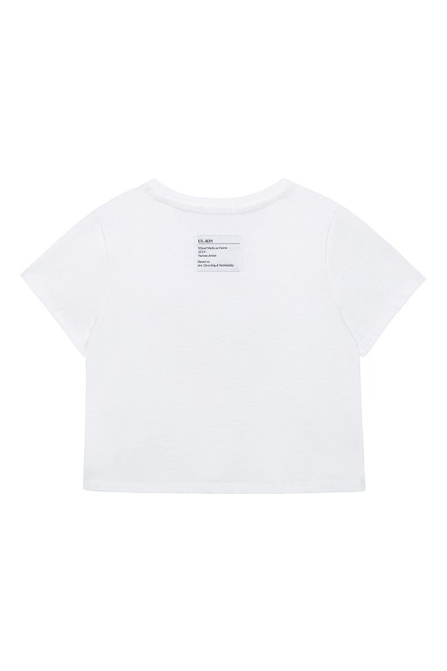 ULKIN X BETTYBOOP Angel Tatto Semi-crop Short Sleeve T-shirt_White