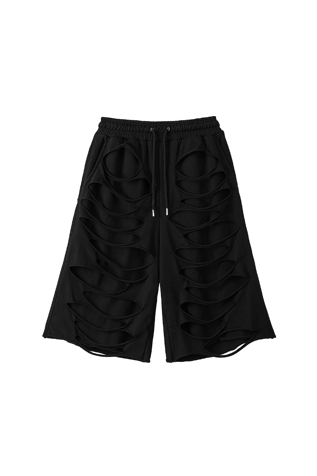 [Runway] Double Layer Cut-out Shorts_Black