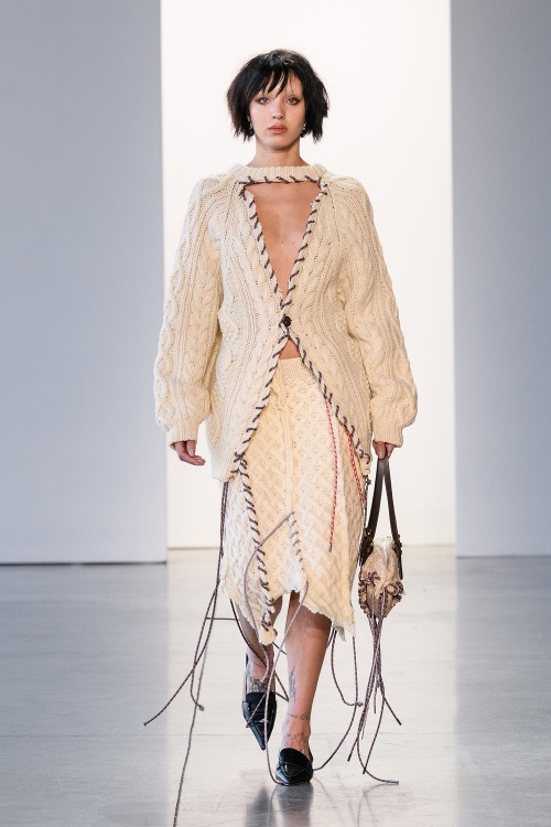 [주문제작] [Runway]Rope Edge Upcycling Knit Artisan Skirt