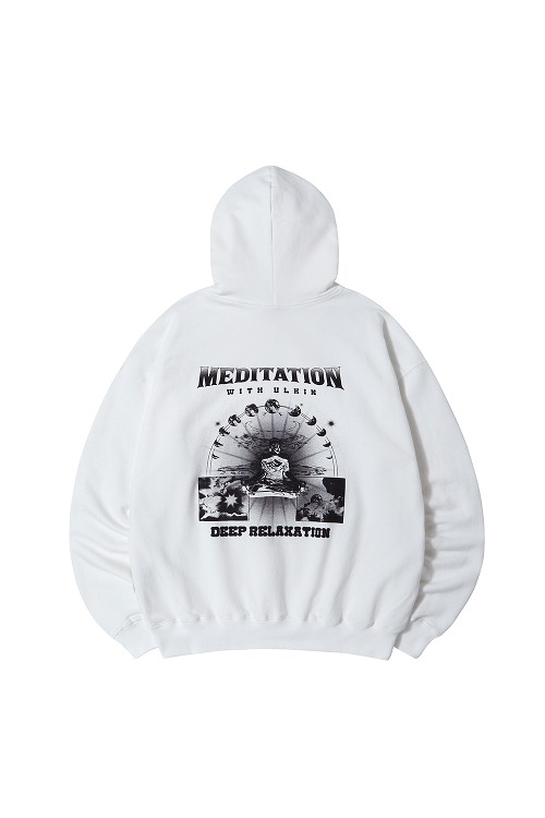 Meditation Graphic Oversized Hoodie_White
