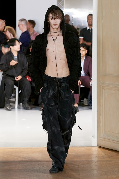 [Runway]Bleach Washed Cotton Cargo Pants_Black