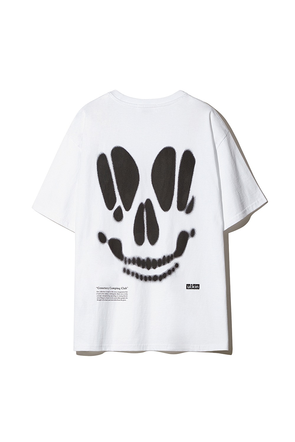 Smudging Skull Graphic T-shirt_White